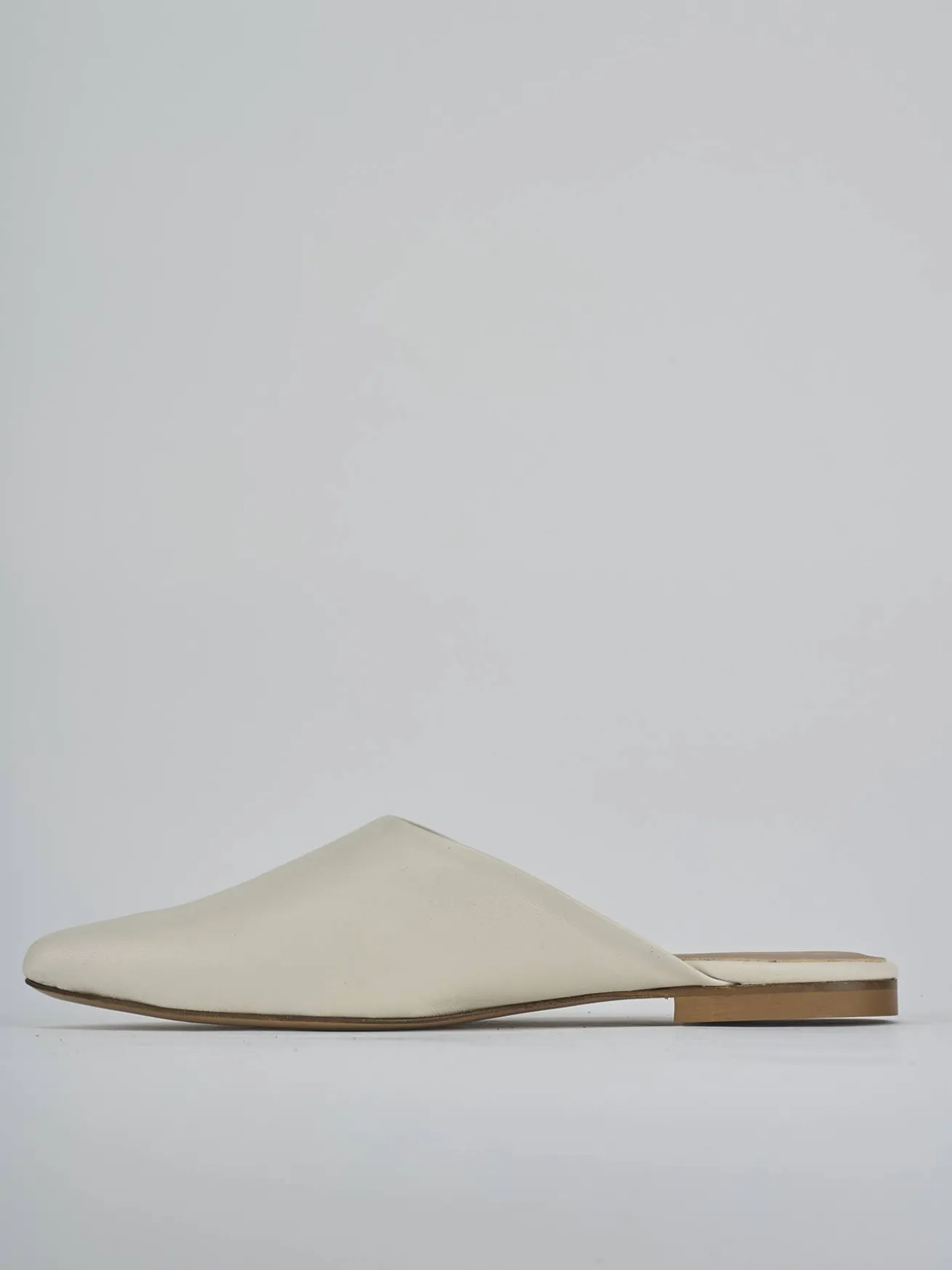 Sabot tacco 1cm pelle bianco