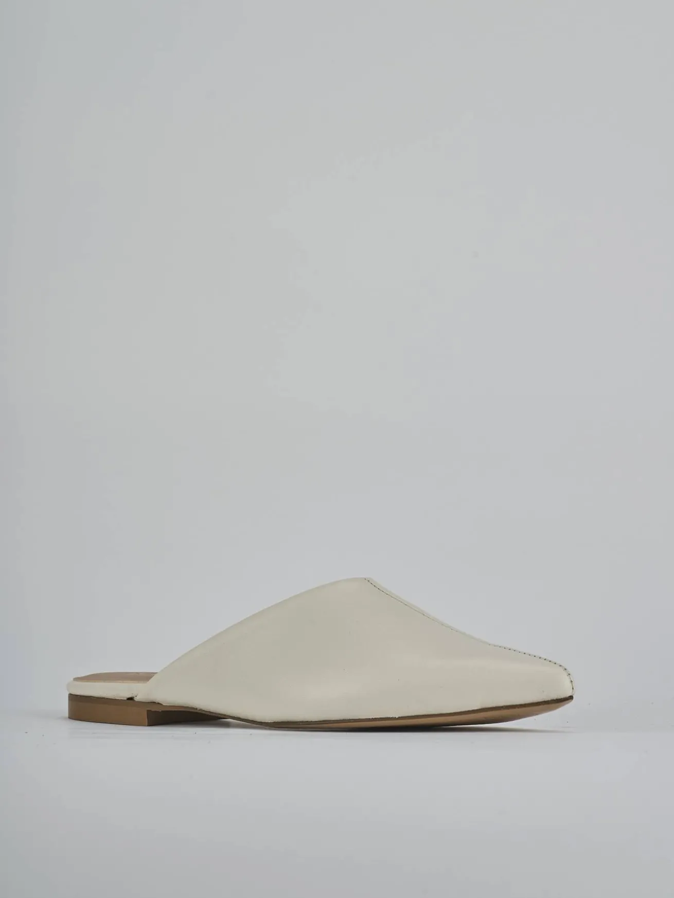 Sabot tacco 1cm pelle bianco