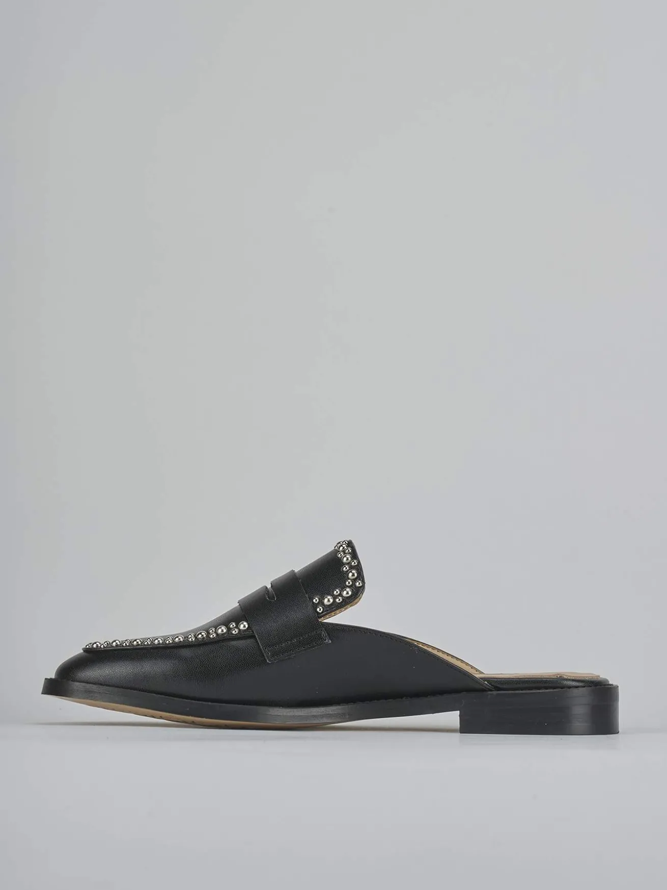 Sabot tacco 2cm pelle nero