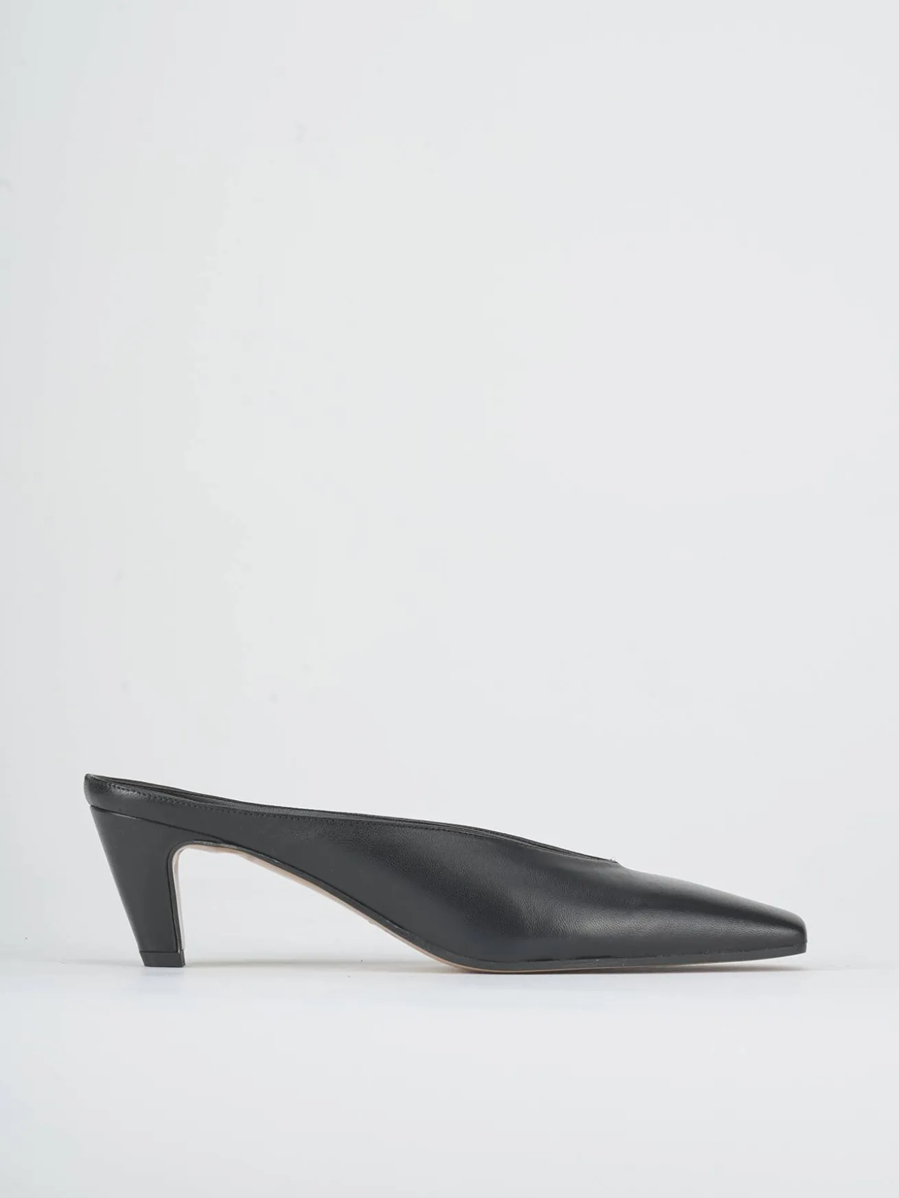 Sabot tacco 5cm pelle nero