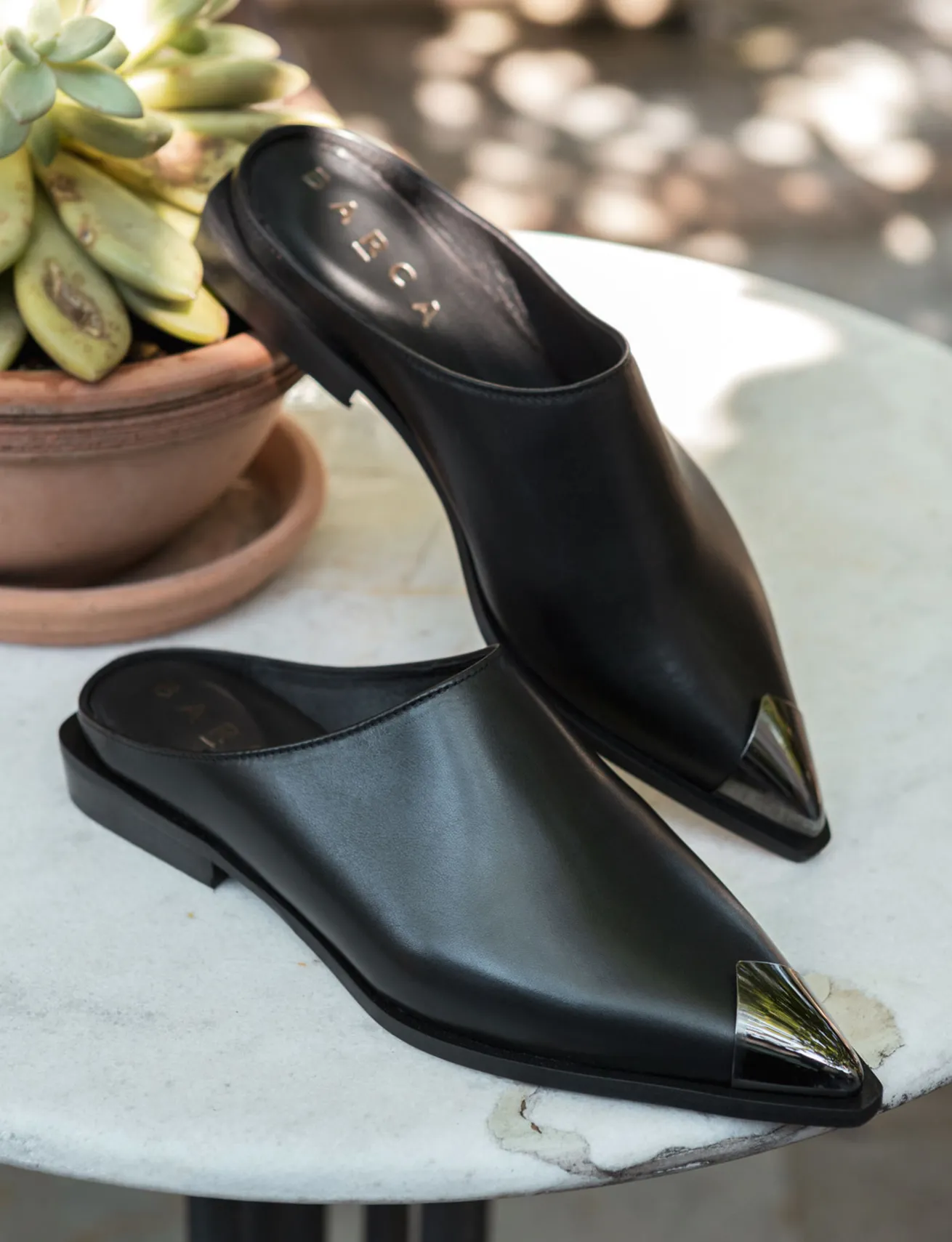 Sabot tacco 1cm pelle nero