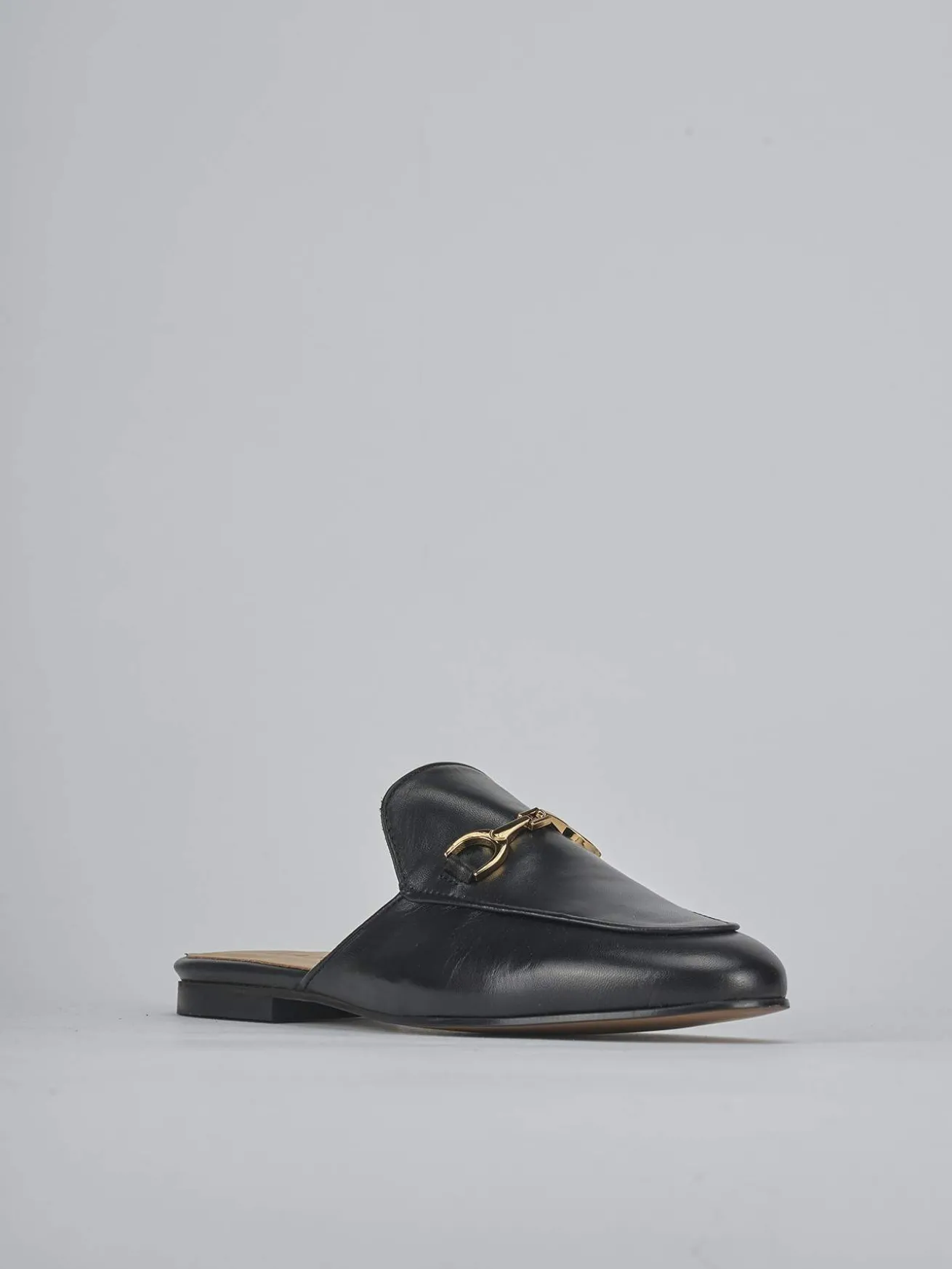 Sabot tacco 1cm pelle nero