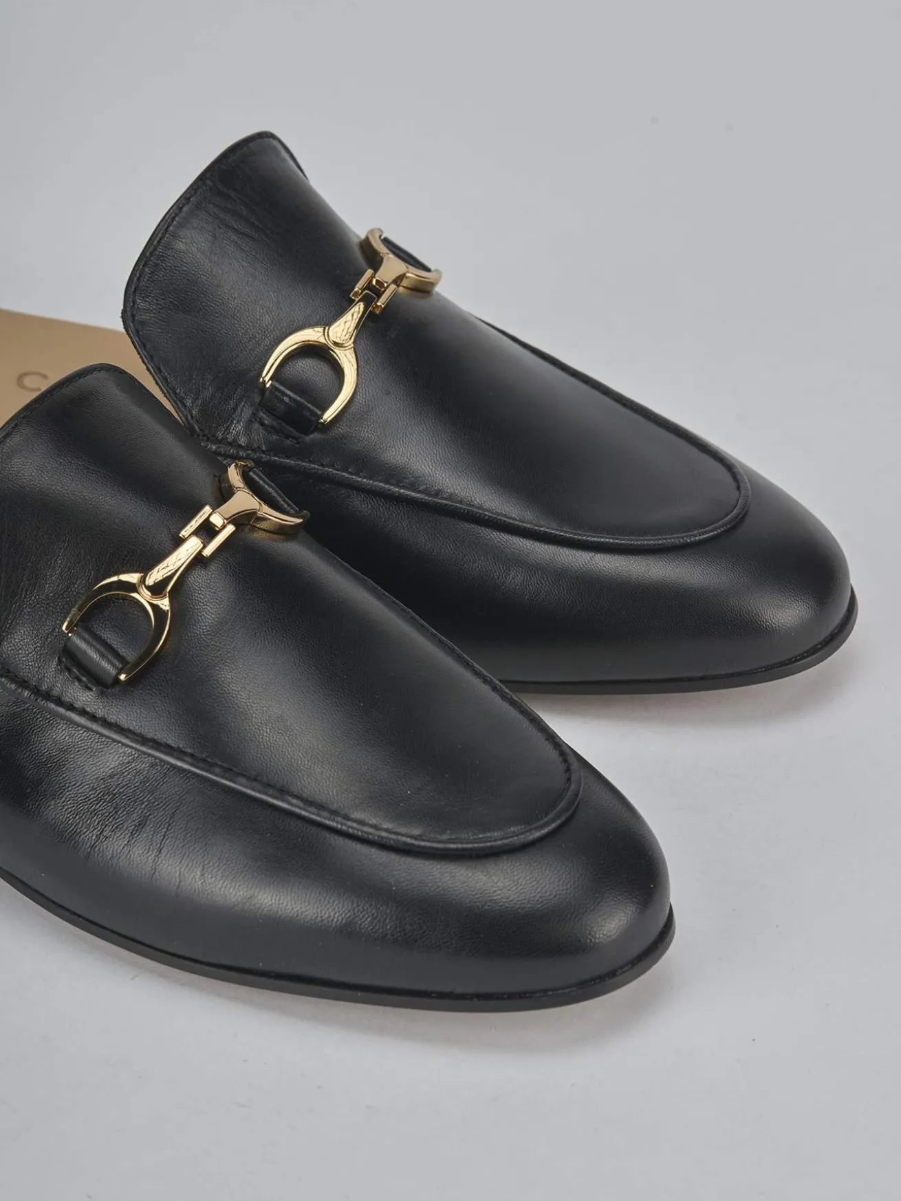 Sabot tacco 1cm pelle nero