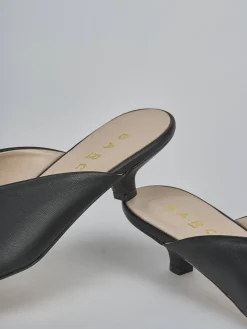 Sabot tacco 4cm pelle nero