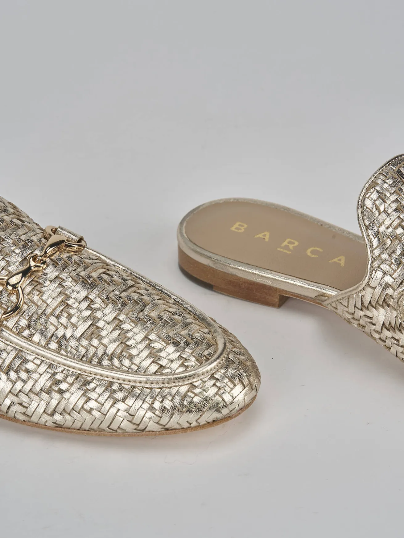 Sabot tacco 1cm pelle oro