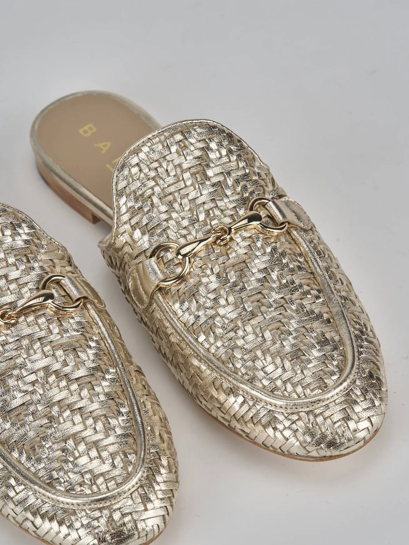 Sabot tacco 1cm pelle oro