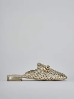 Sabot tacco 1cm pelle oro