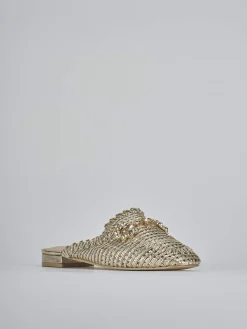 Sabot tacco 1cm pelle oro