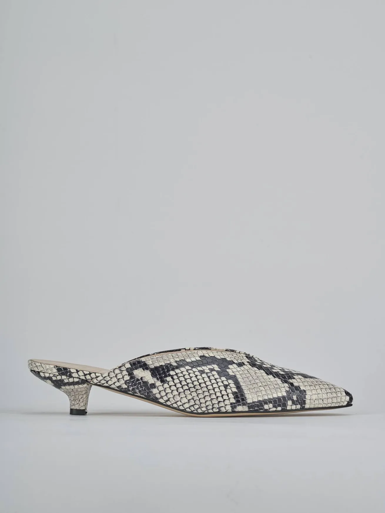 Sabot tacco 4cm pitone beige