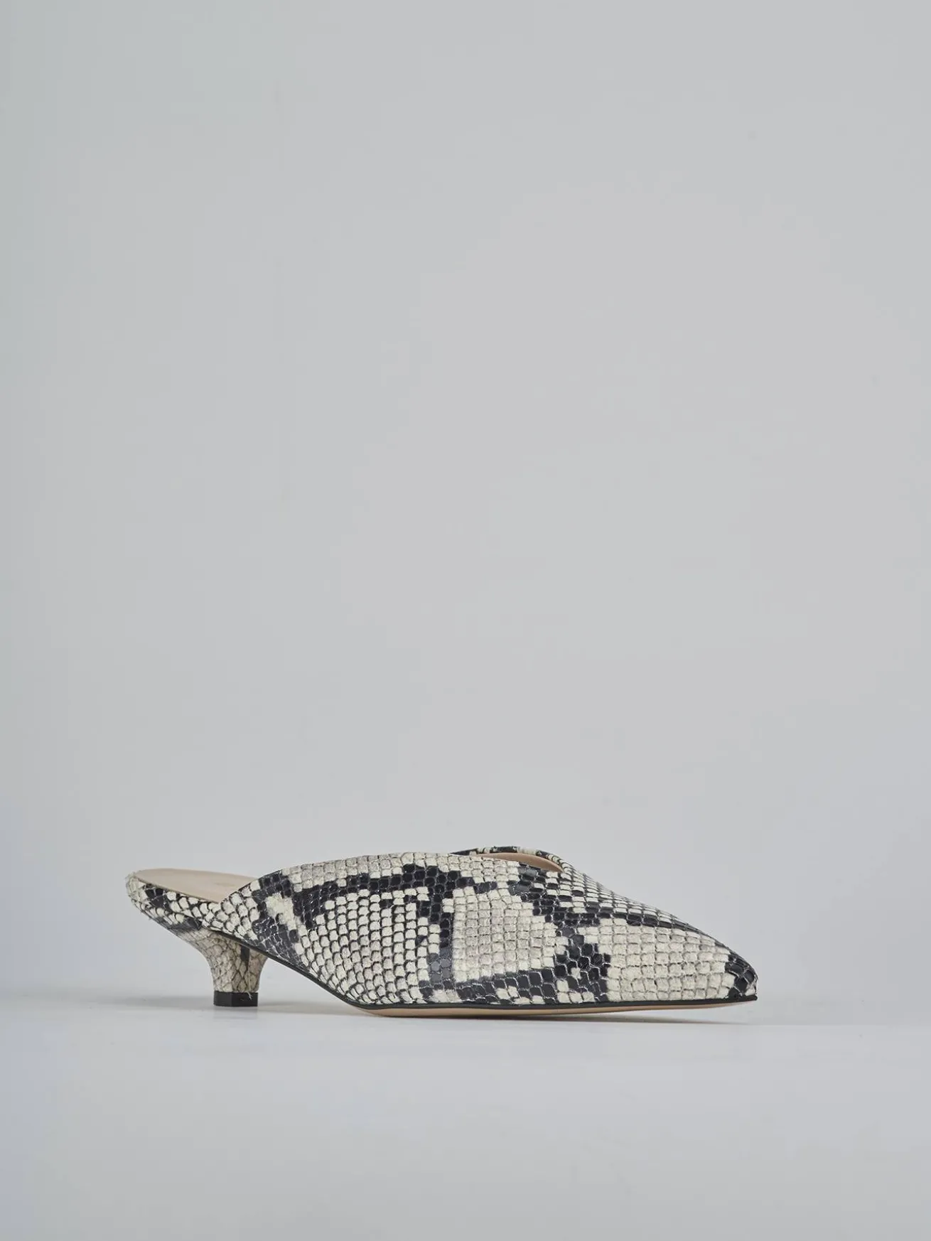 Sabot tacco 4cm pitone beige