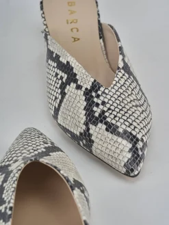 Sabot tacco 4cm pitone beige