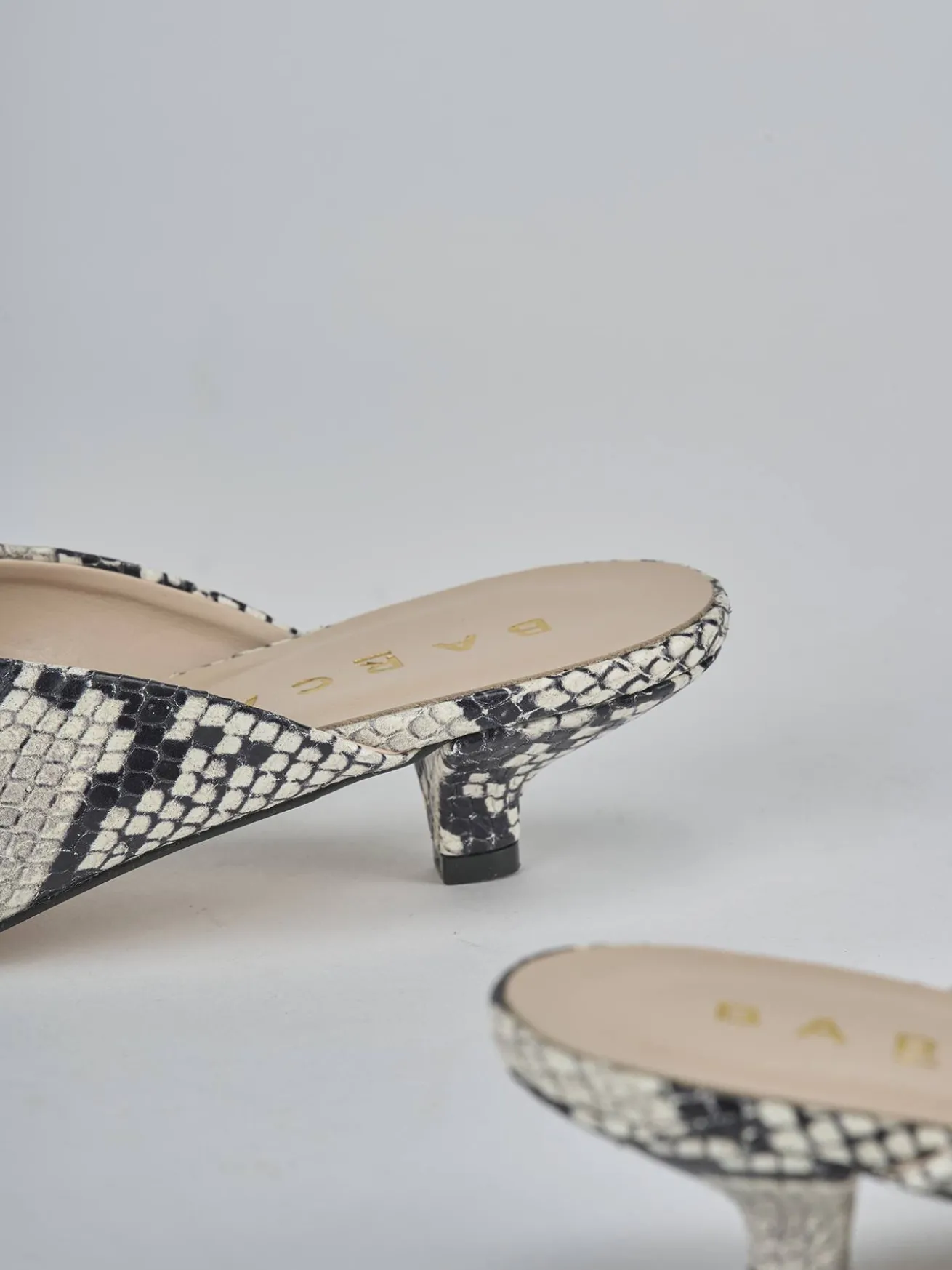 Sabot tacco 4cm pitone beige