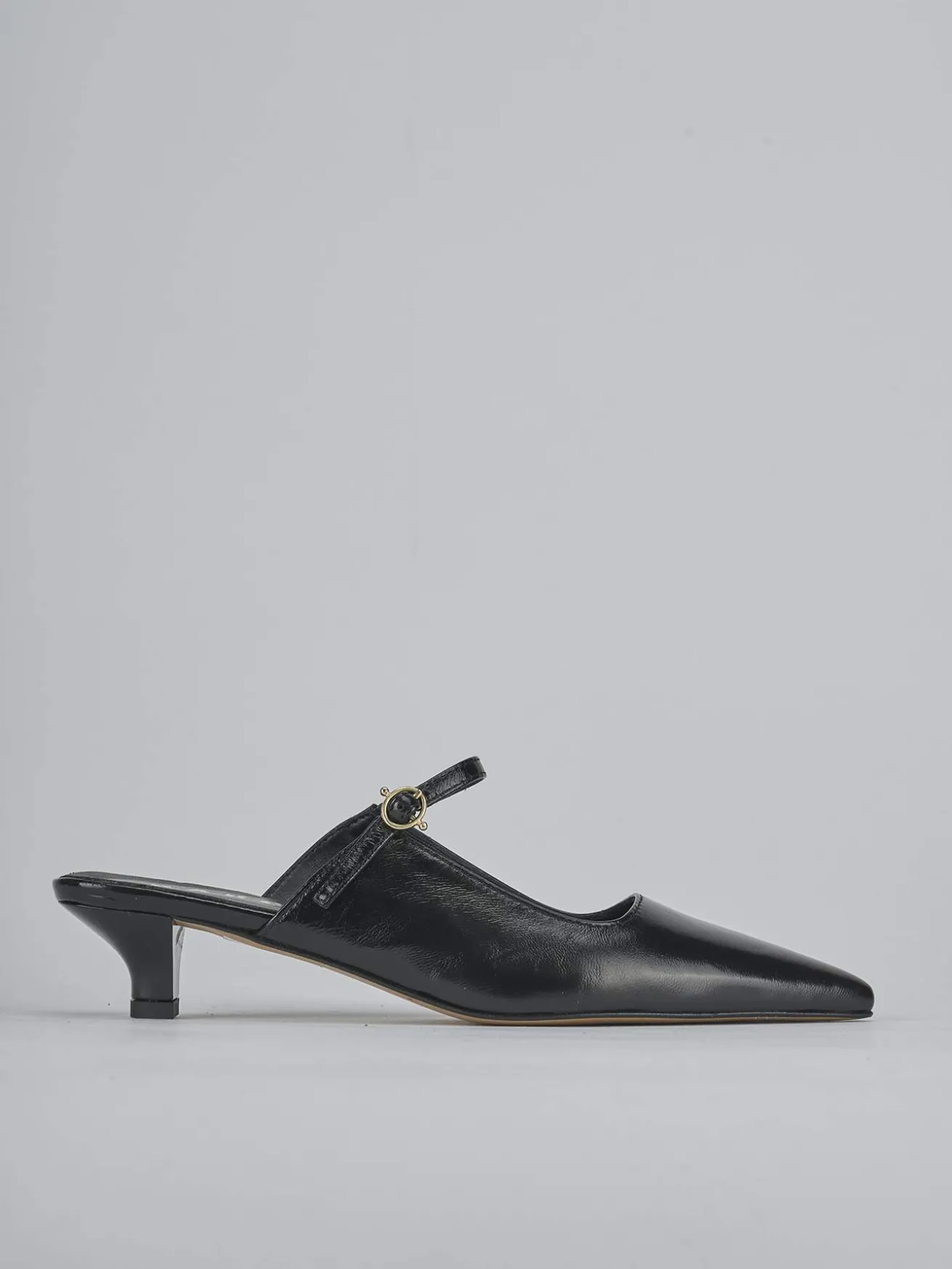 Sabot tacco 3cm vernice nero