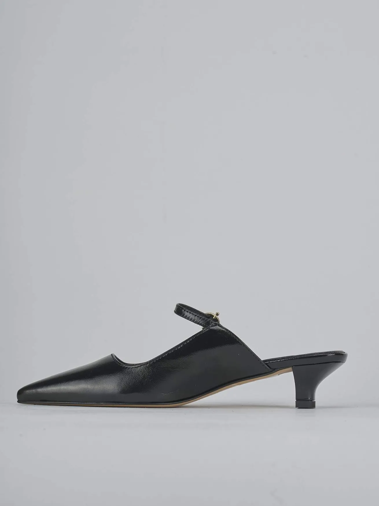 Sabot tacco 3cm vernice nero