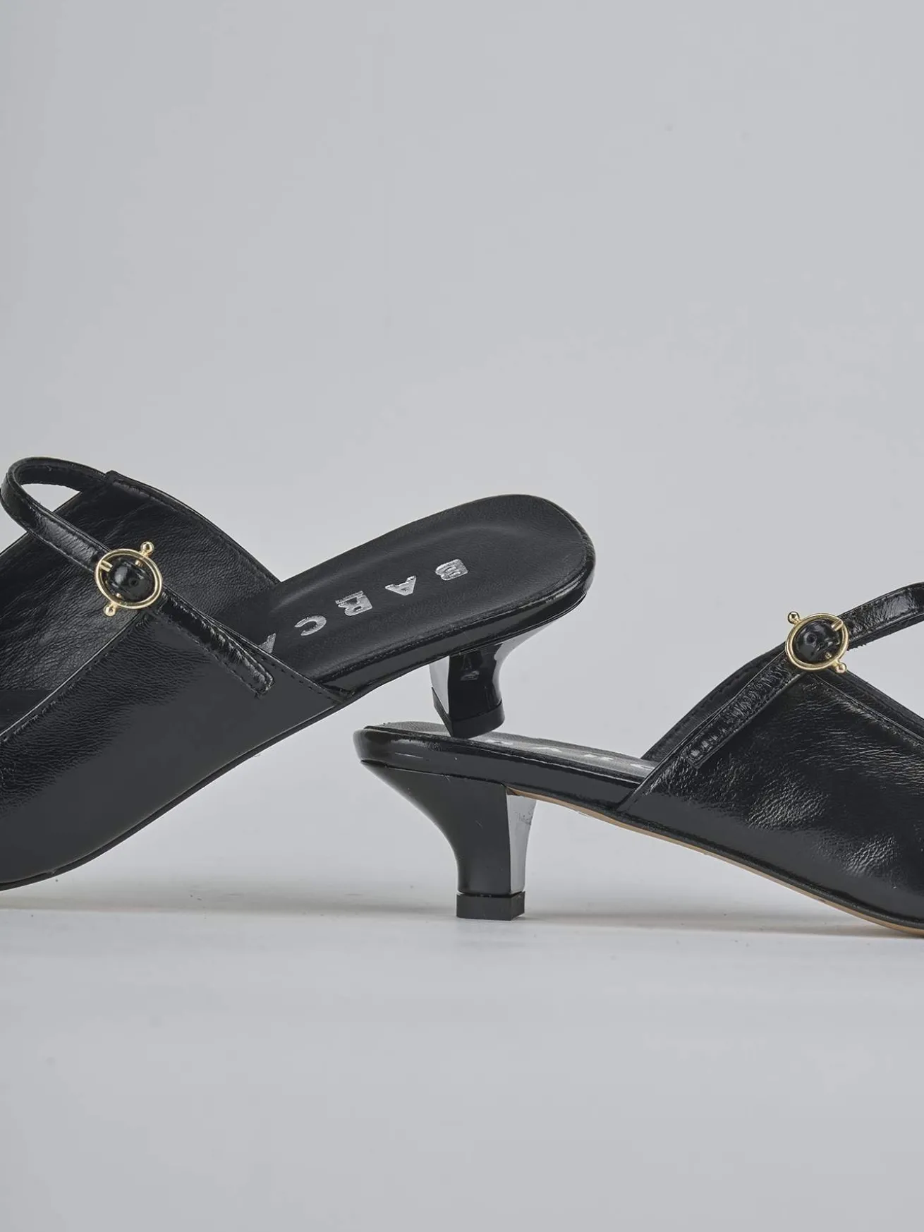 Sabot tacco 3cm vernice nero