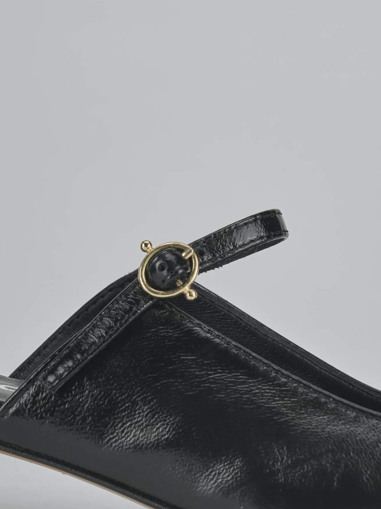 Sabot tacco 3cm vernice nero