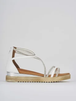 Sandali tacco 4 cm bianco pelle