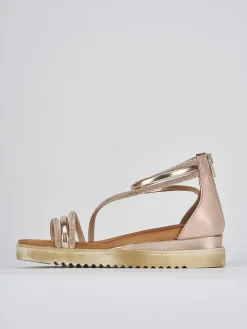 Sandali tacco 4 cm bronzo pelle