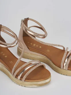 Sandali tacco 4 cm bronzo pelle