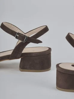 Sandali tacco 3cm camoscio testa