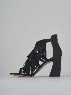 Sandali tacco 10cm camoscio nero