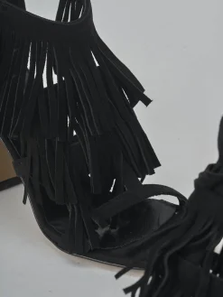 Sandali tacco 10cm camoscio nero