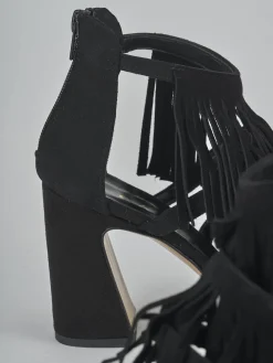 Sandali tacco 10cm camoscio nero