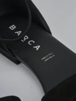 Sandali tacco 1cm camoscio nero