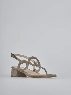 Sandali tacco 3cm camoscio beige