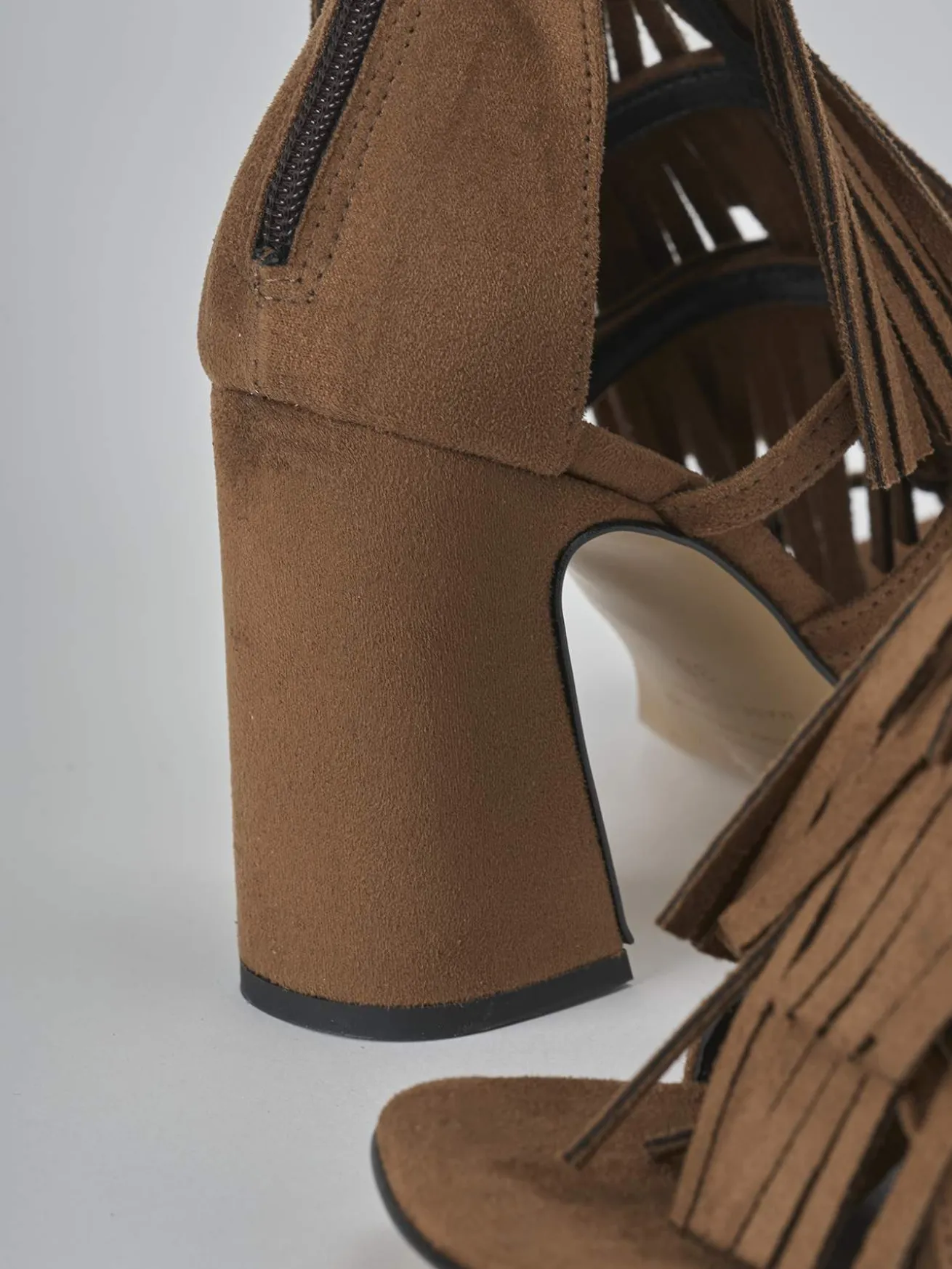 Sandali tacco 10cm camoscio marrone