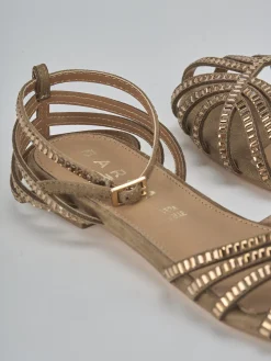 Sandali tacco 1cm camoscio sostenible beige