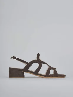 Sandali tacco 3cm camoscio testa