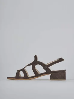 Sandali tacco 3cm camoscio testa