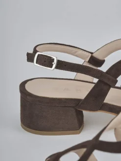 Sandali tacco 3cm camoscio testa