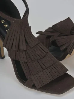 Sandali tacco 10cm camoscio testa