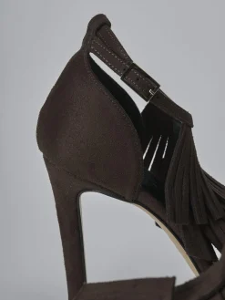 Sandali tacco 10cm camoscio testa