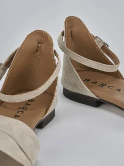 Sandali tacco 1cm camoscio beige