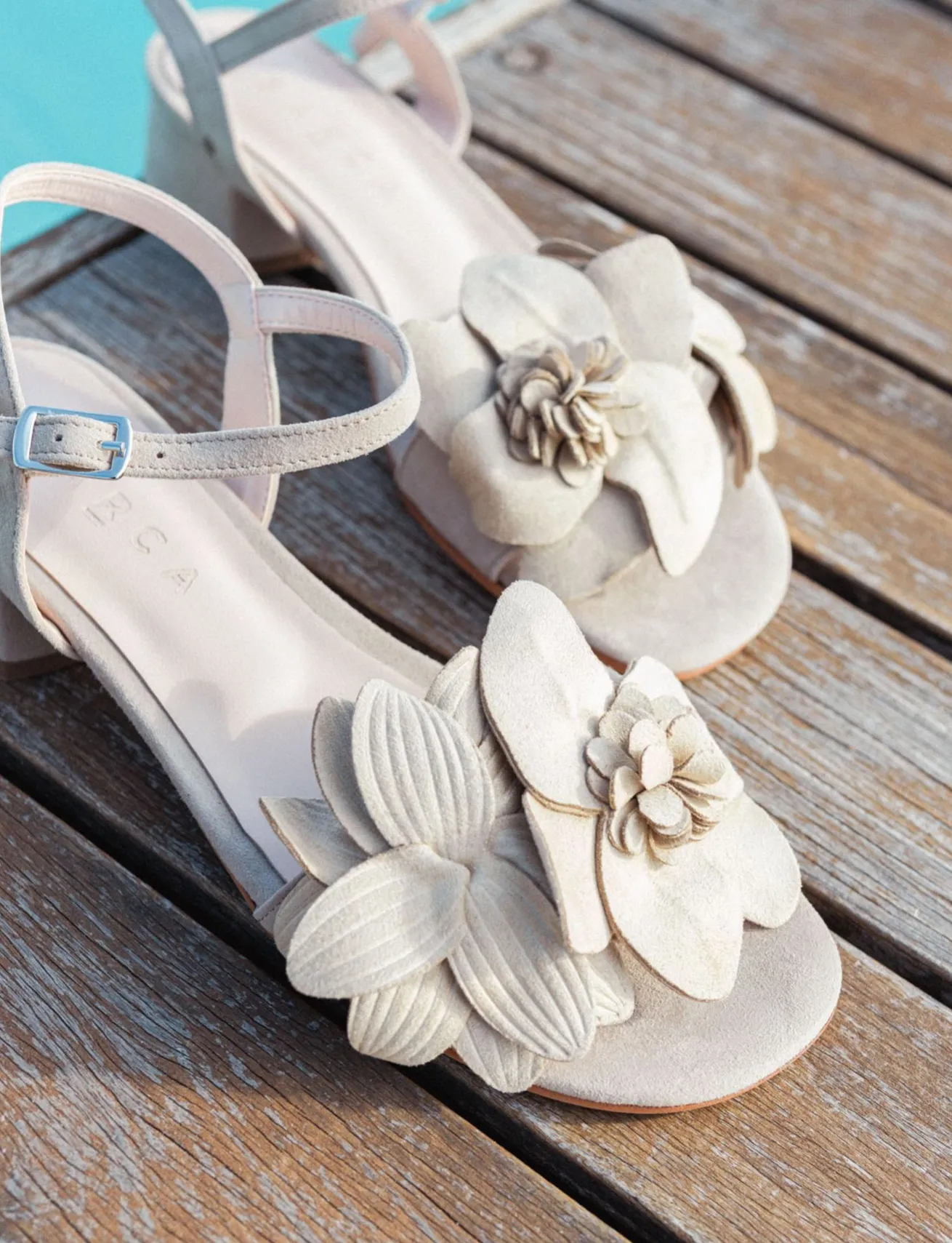 Sandali tacco 3cm camoscio beige