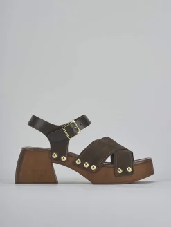 Sandali tacco 7cm camoscio testa