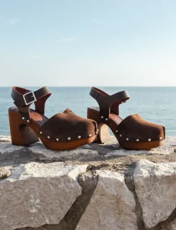 Sandali tacco 9cm camoscio testa