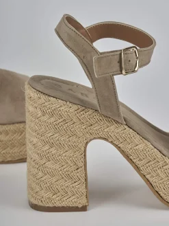 Sandali tacco 9cm camoscio beige
