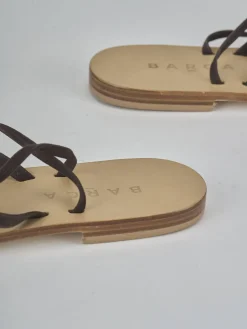 Sandali tacco 1cm camoscio testa