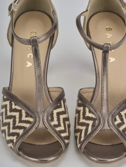 Sandali tacco 7cm camoscio bronzo