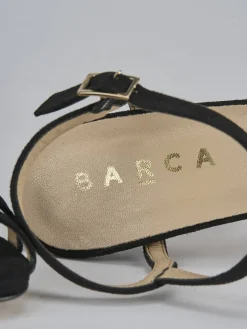 Sandali tacco 8cm camoscio nero