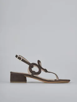 Sandali tacco 3cm camoscio testa