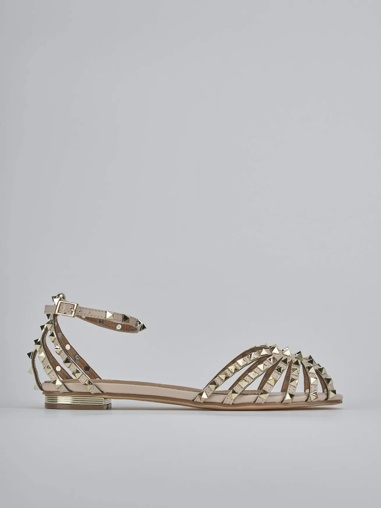 Sandali tacco 1cm camoscio sostenible beige