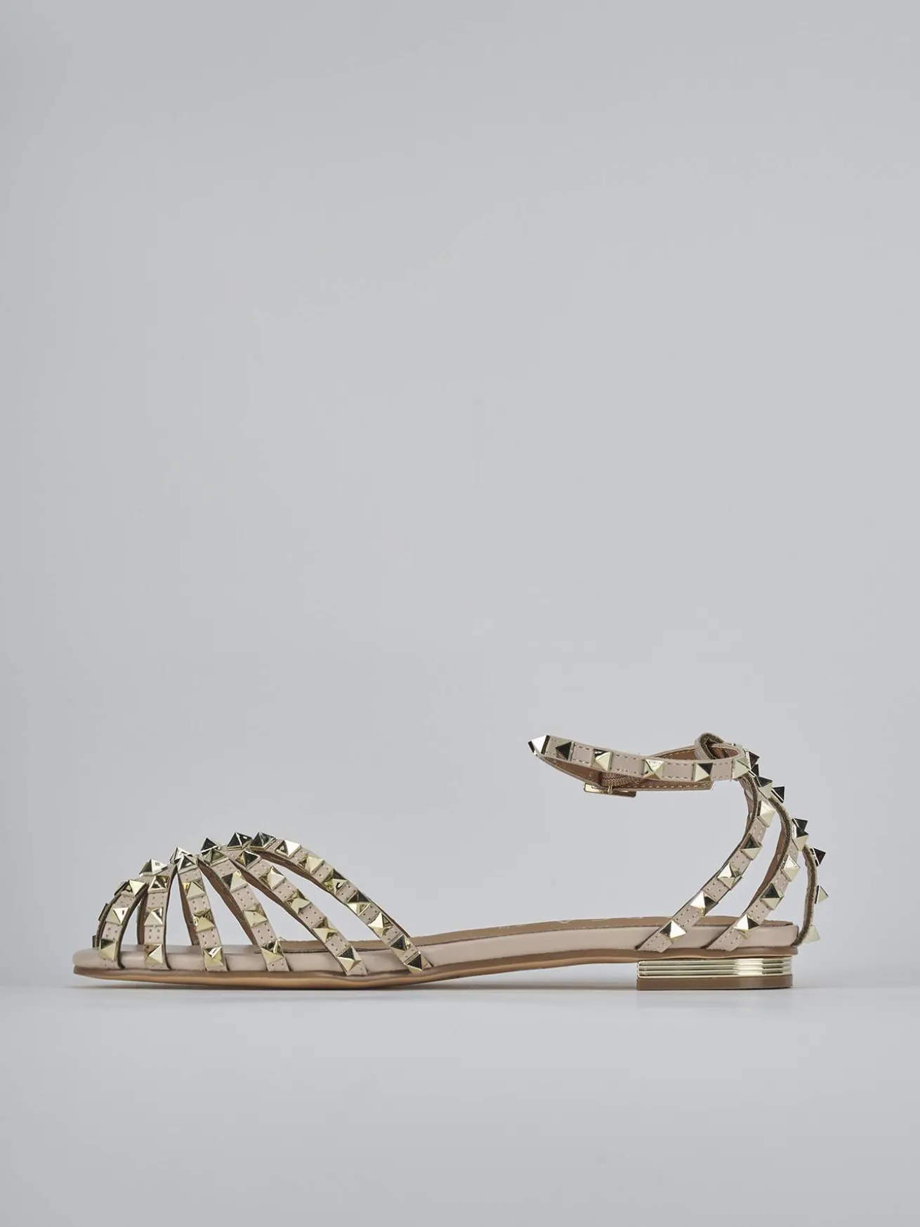 Sandali tacco 1cm camoscio sostenible beige