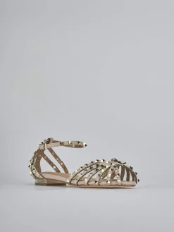 Sandali tacco 1cm camoscio sostenible beige