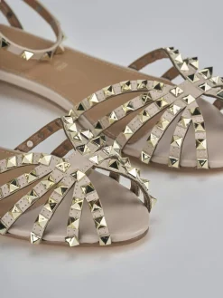 Sandali tacco 1cm camoscio sostenible beige