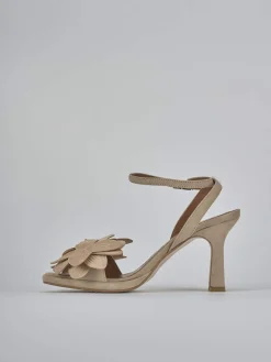 Sandali tacco 9cm camoscio beige